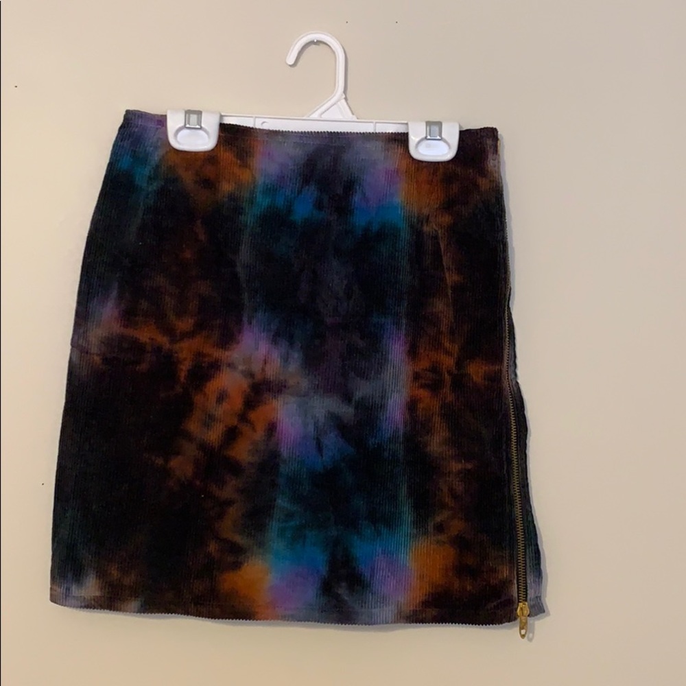 vintage corduroy tie dye skirt